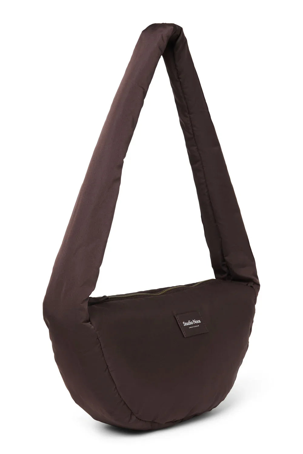 Brown Hearts Puffy Mini Cross Body Bag