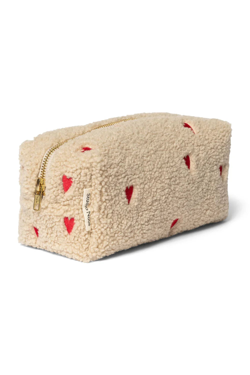 Ecru Hearts Teddy Pouch