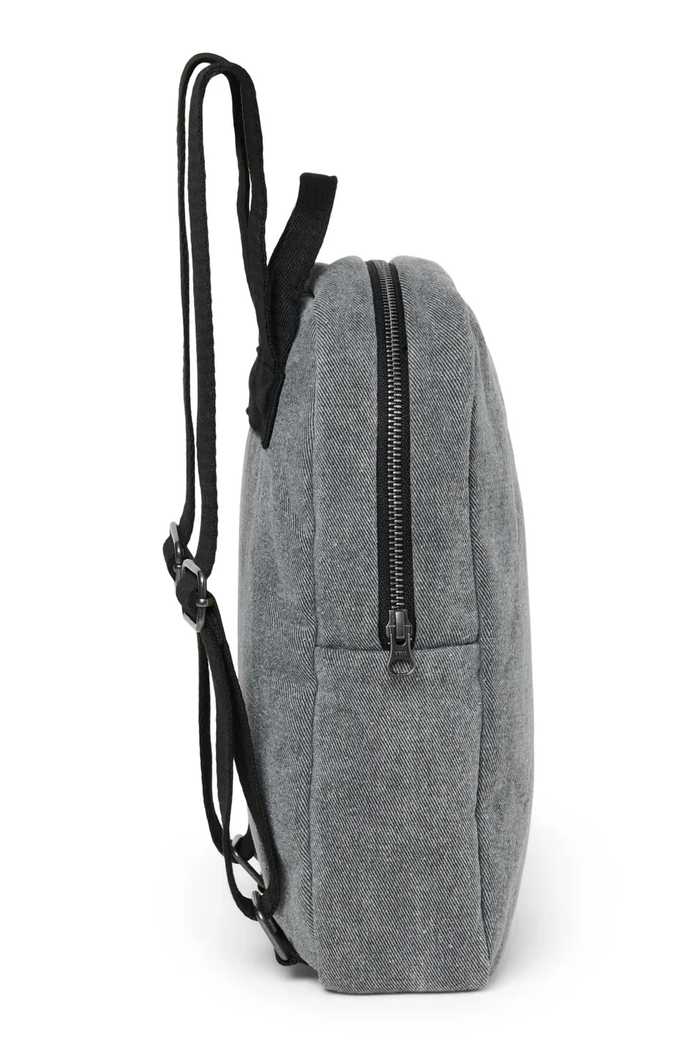 Grey Hearts Denim Mini Backpack