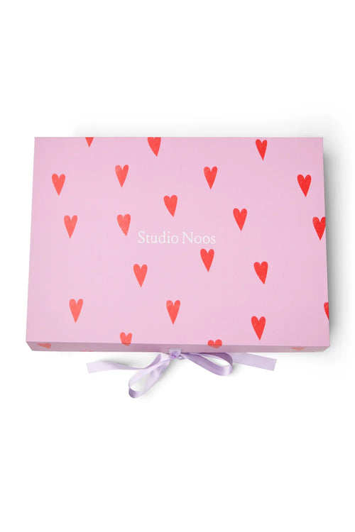 Beige Hearts Swaddle Gift Set