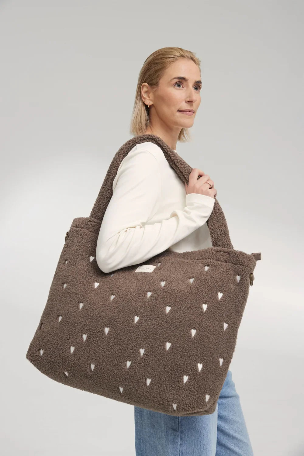 Ecru Teddy Diaper Bag