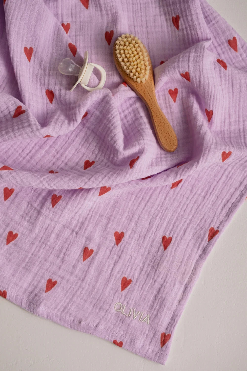 Green Hearts Swaddle Print Medium