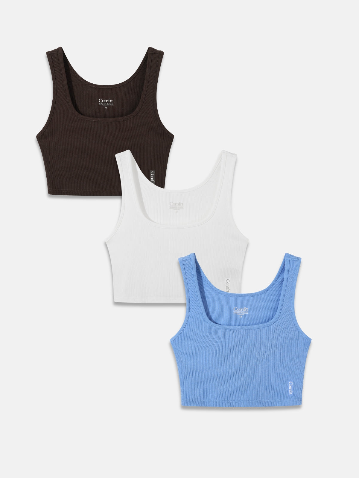 Rib Contour Crop Tank 3-Pack