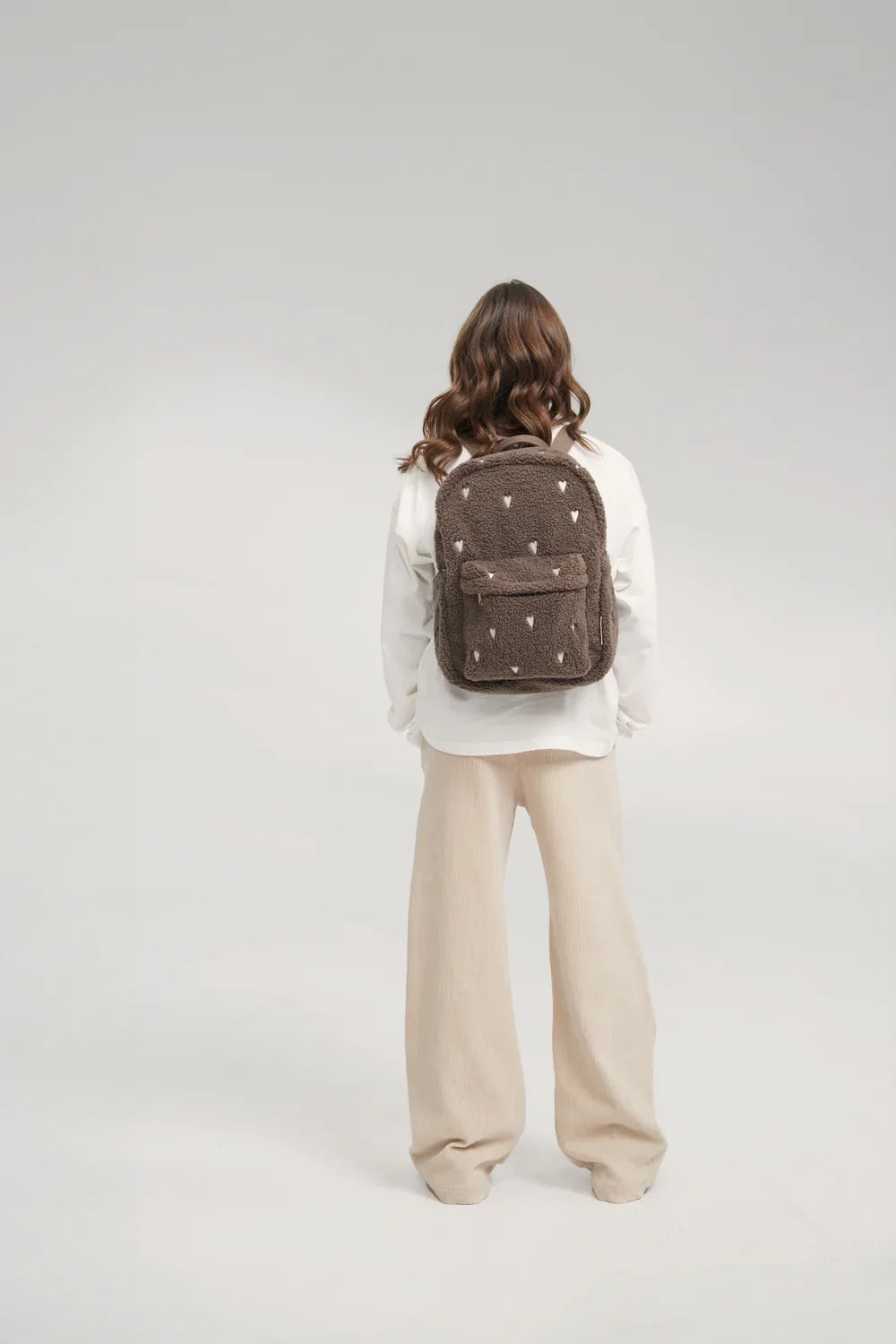 Brown Hearts Teddy Midi Backpack