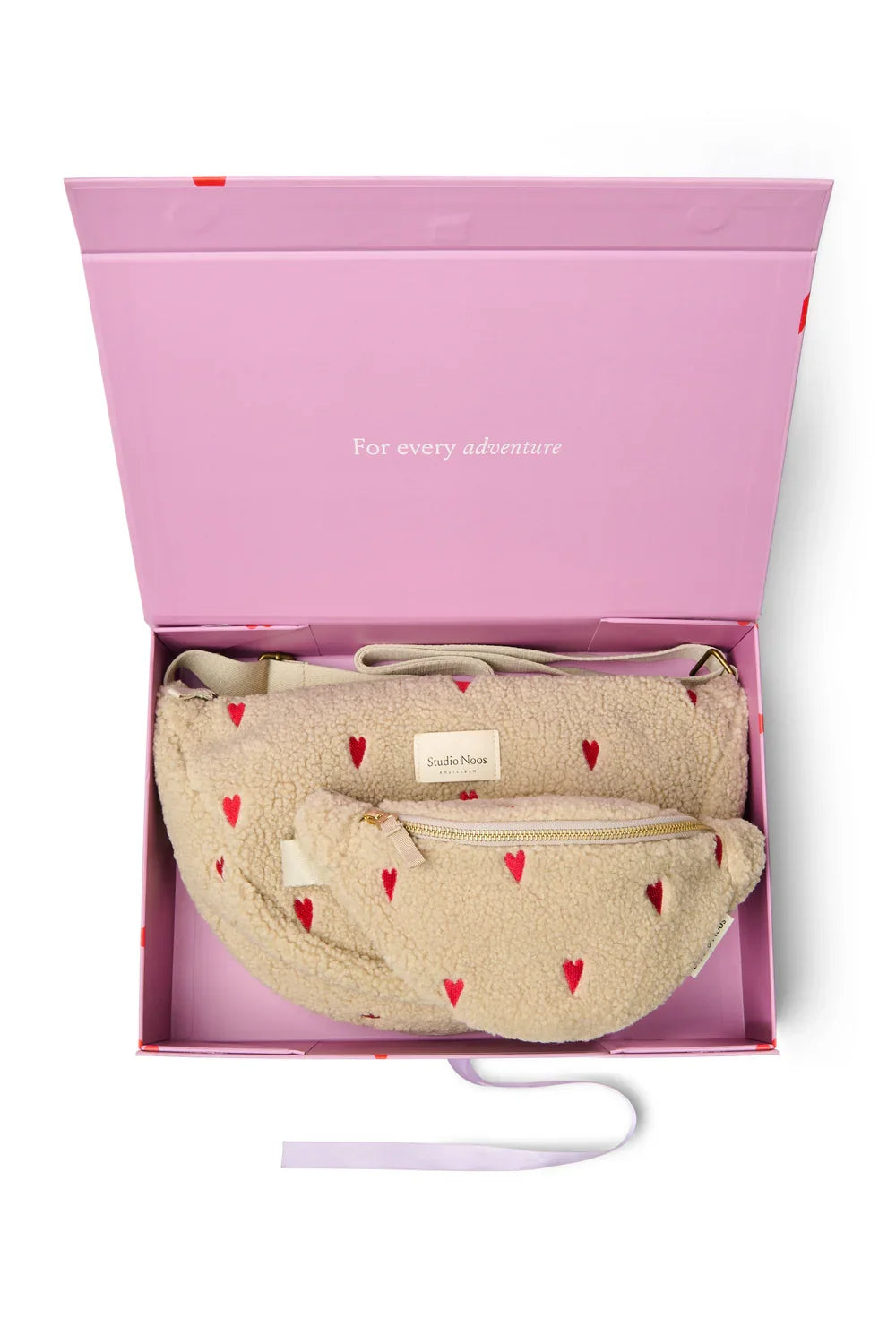 Ecru Hearts Matching Teddy Gift Set