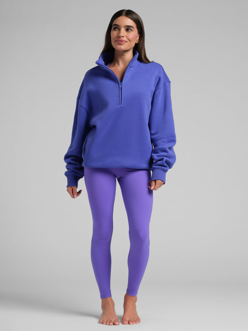 Neon Basic Quarter Zip Mock Neck