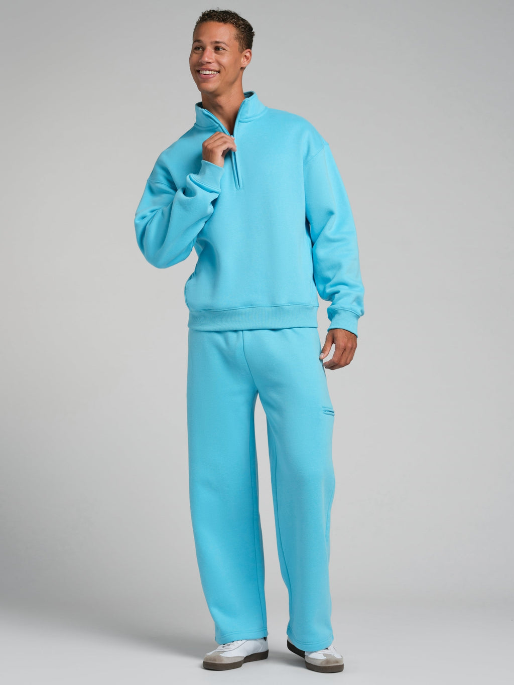 Neon Basic Quarter Zip Mock Neck
