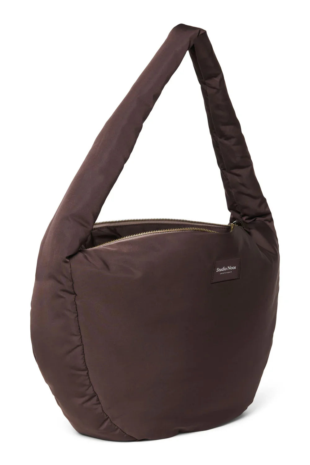 Brown Hearts Puffy Cross Body Bag