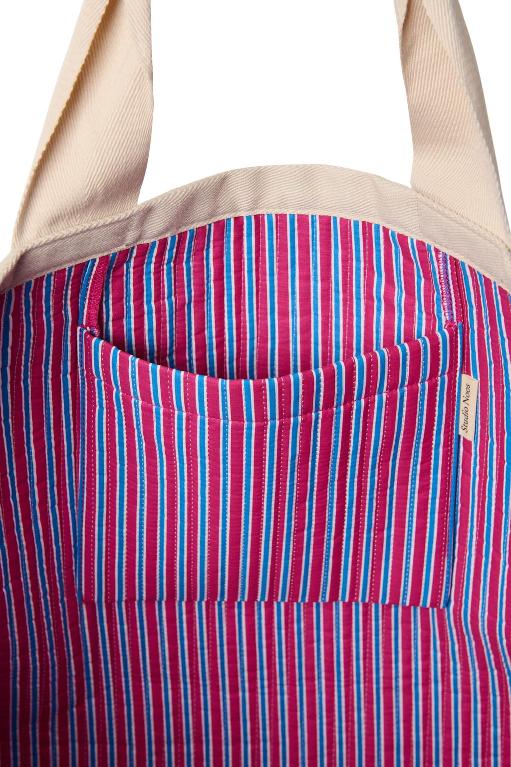 Poplin Striped Beach Bag | Butter Yellow