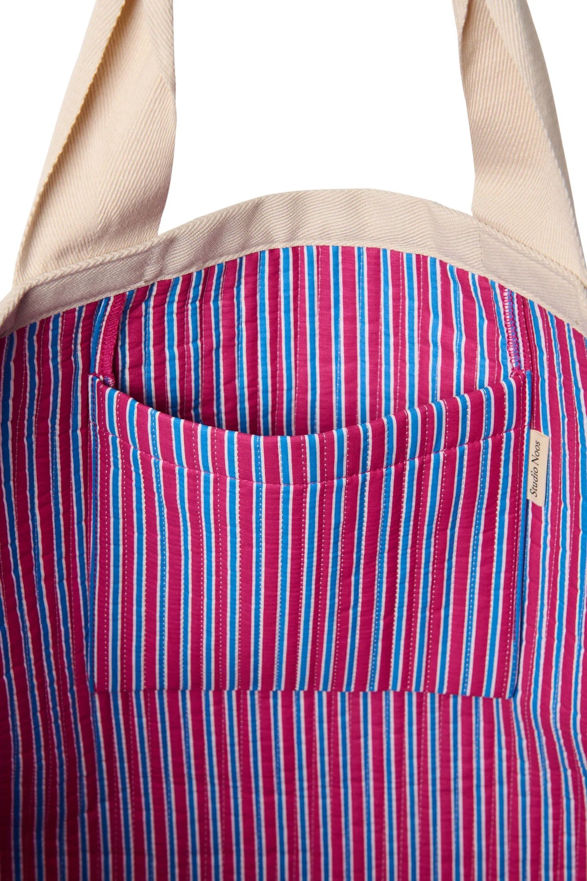 Poplin Striped Beach Bag | Butter Yellow