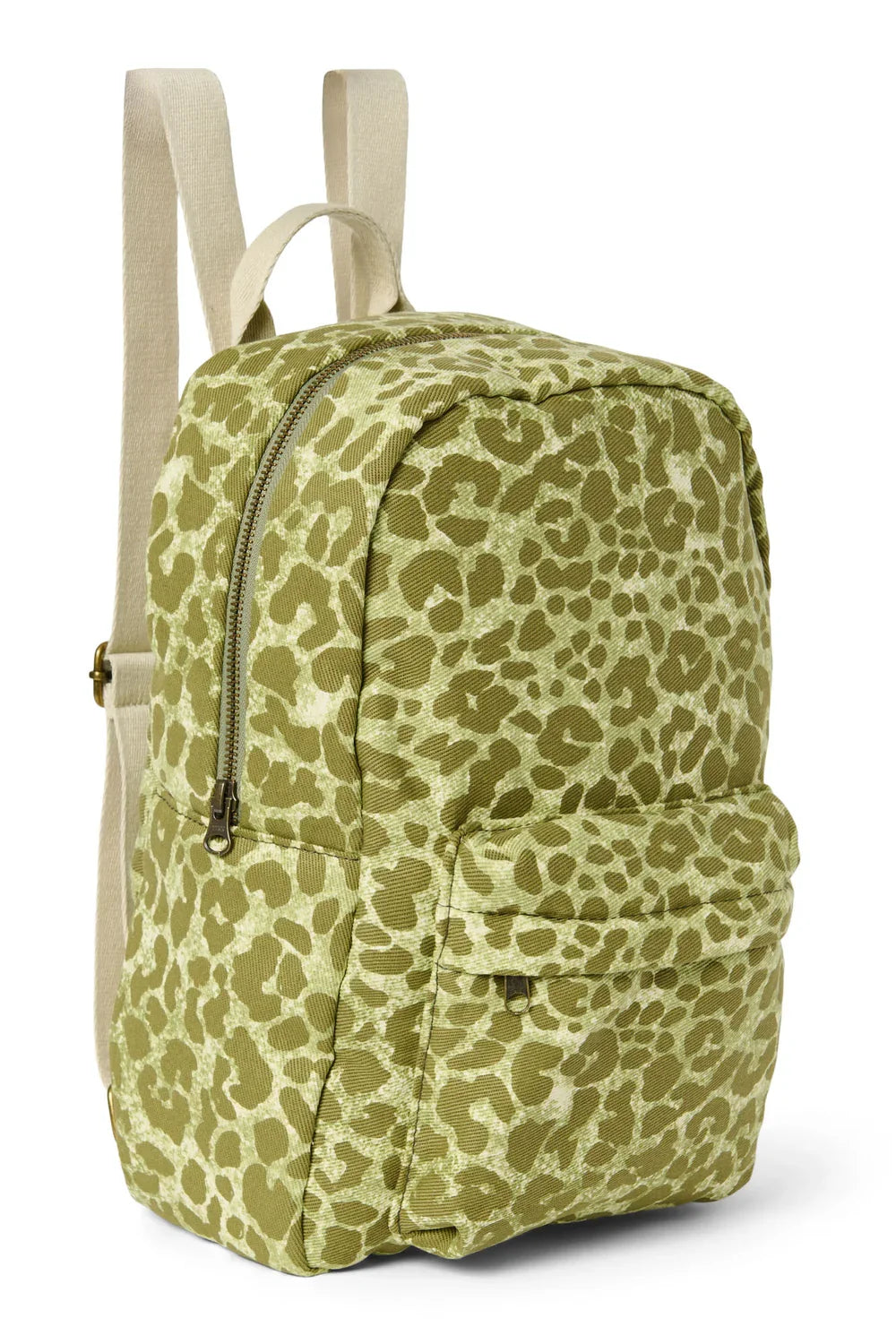 Brown Leopard Cotton Midi Backpack