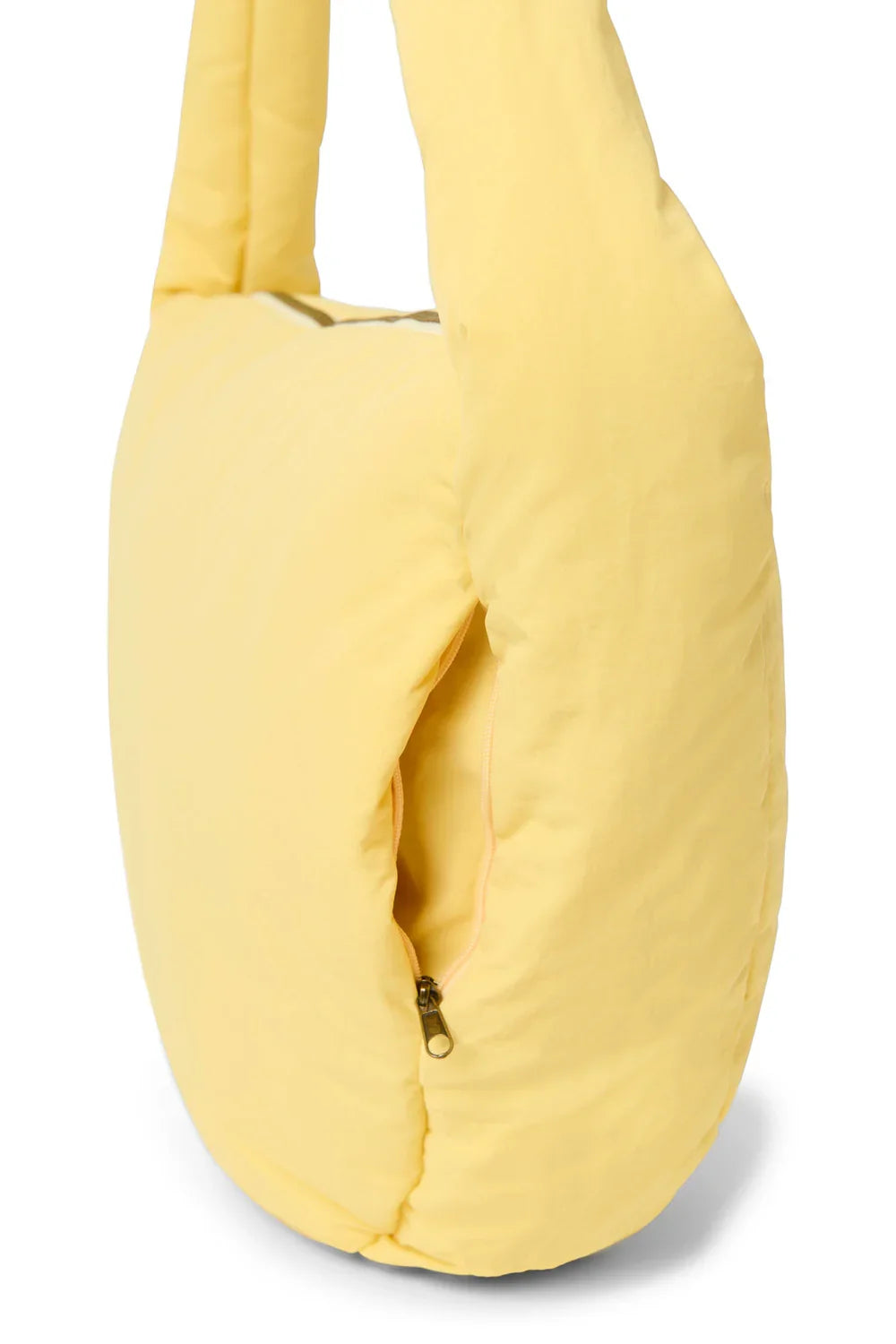 Butter Yellow Textured Puffy Cross Body Bag