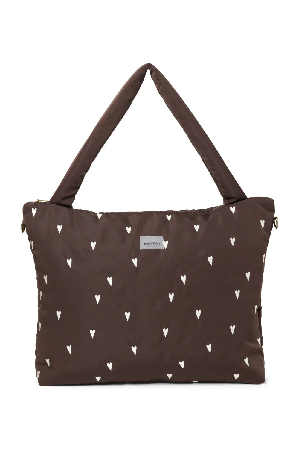 Light Blue Hearts Puffy Diaper Bag