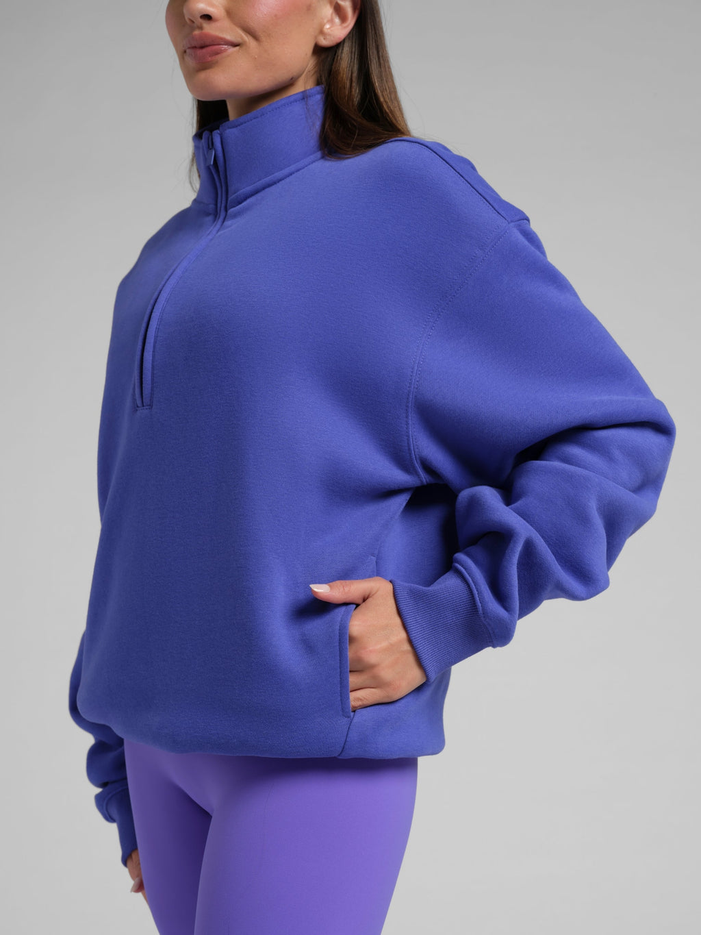 Neon Basic Quarter Zip Mock Neck