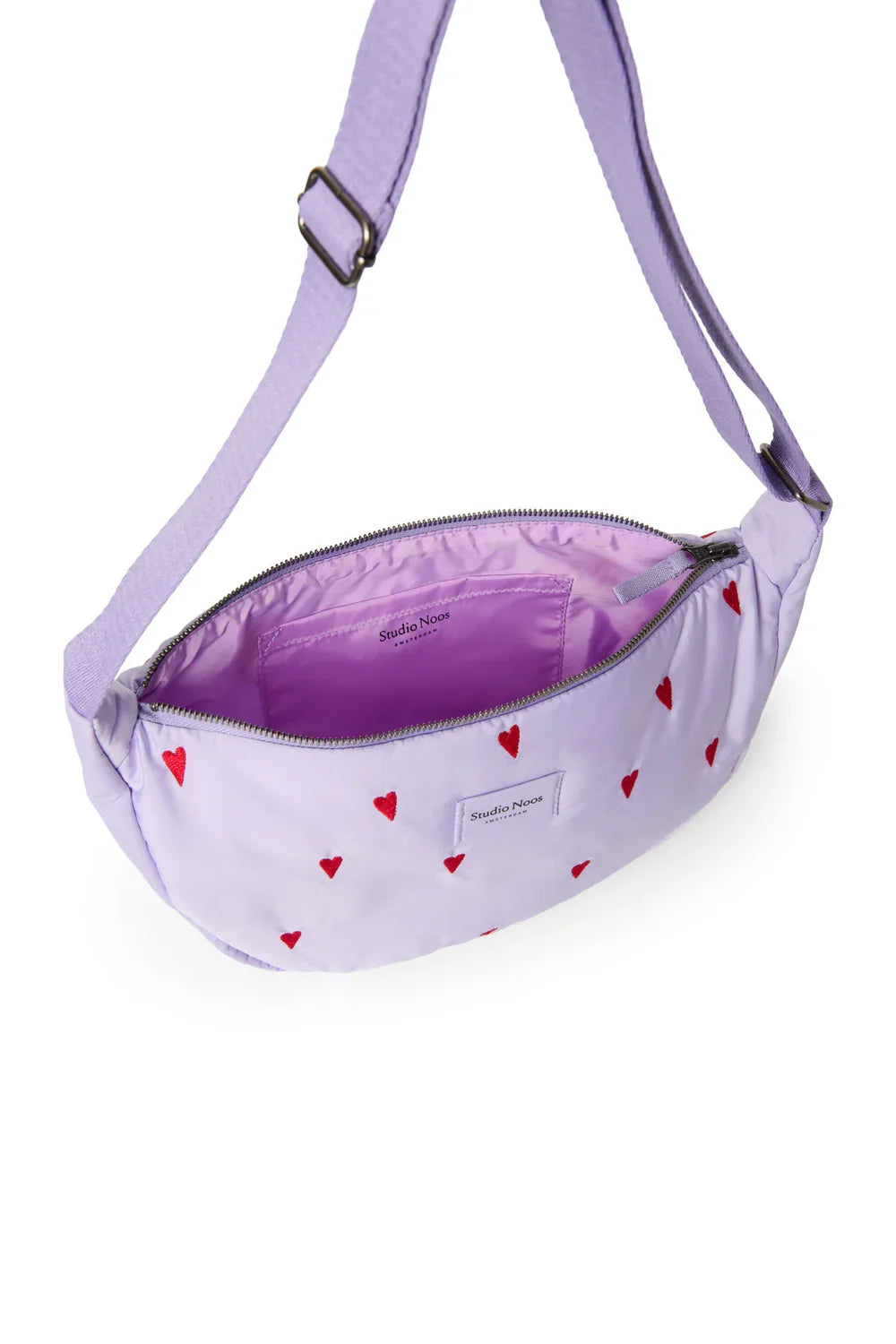 Light Blue Hearts Puffy Adult Fanny Pack