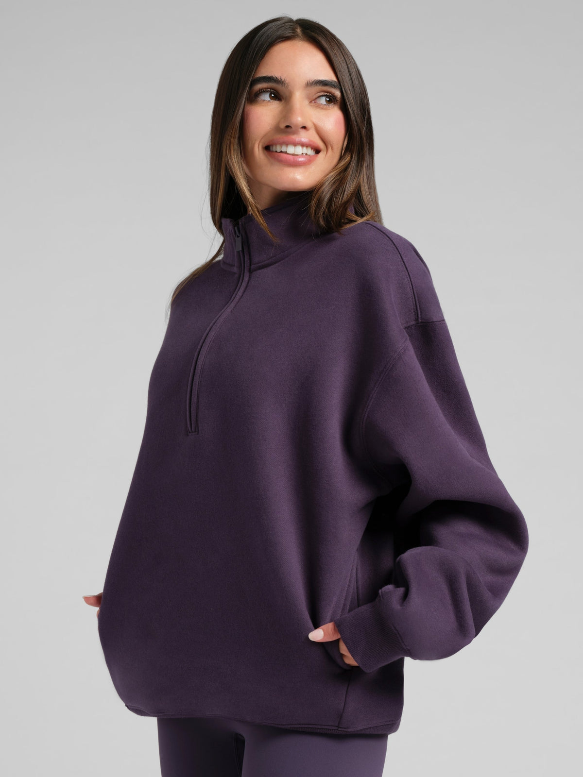Basic Quarter Zip Mock Neck