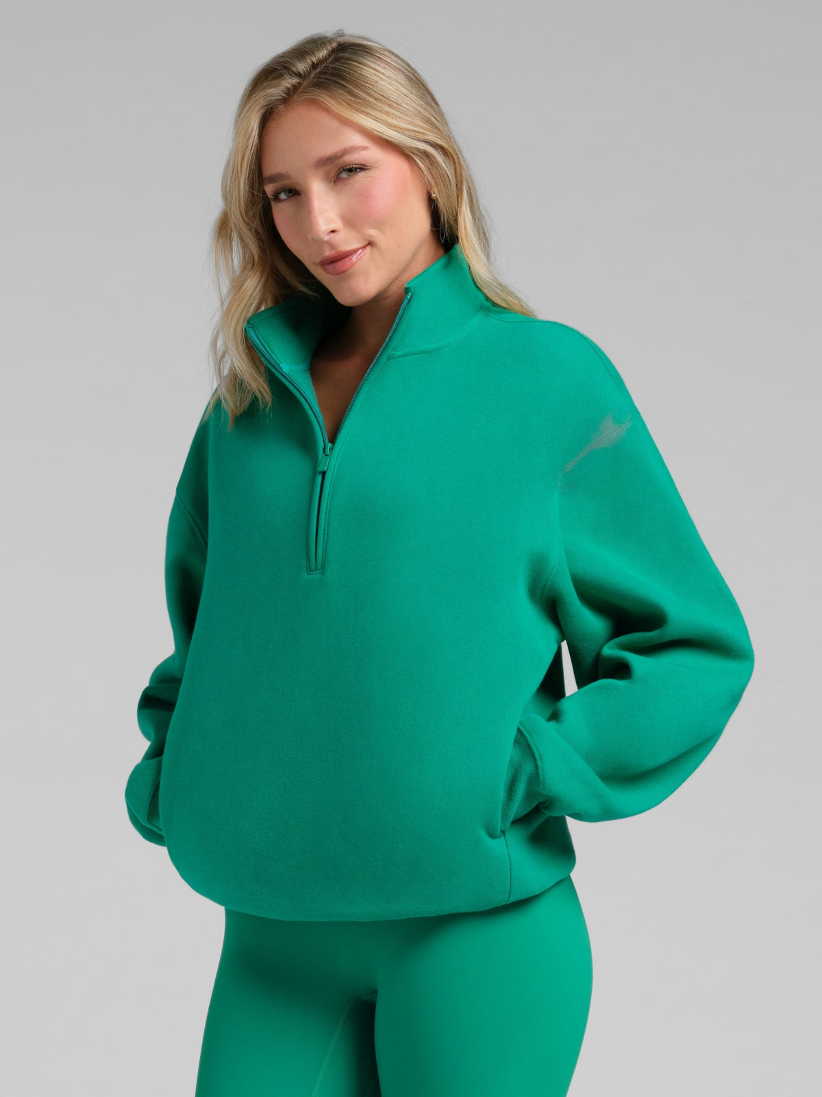 Basic Quarter Zip Mock Neck
