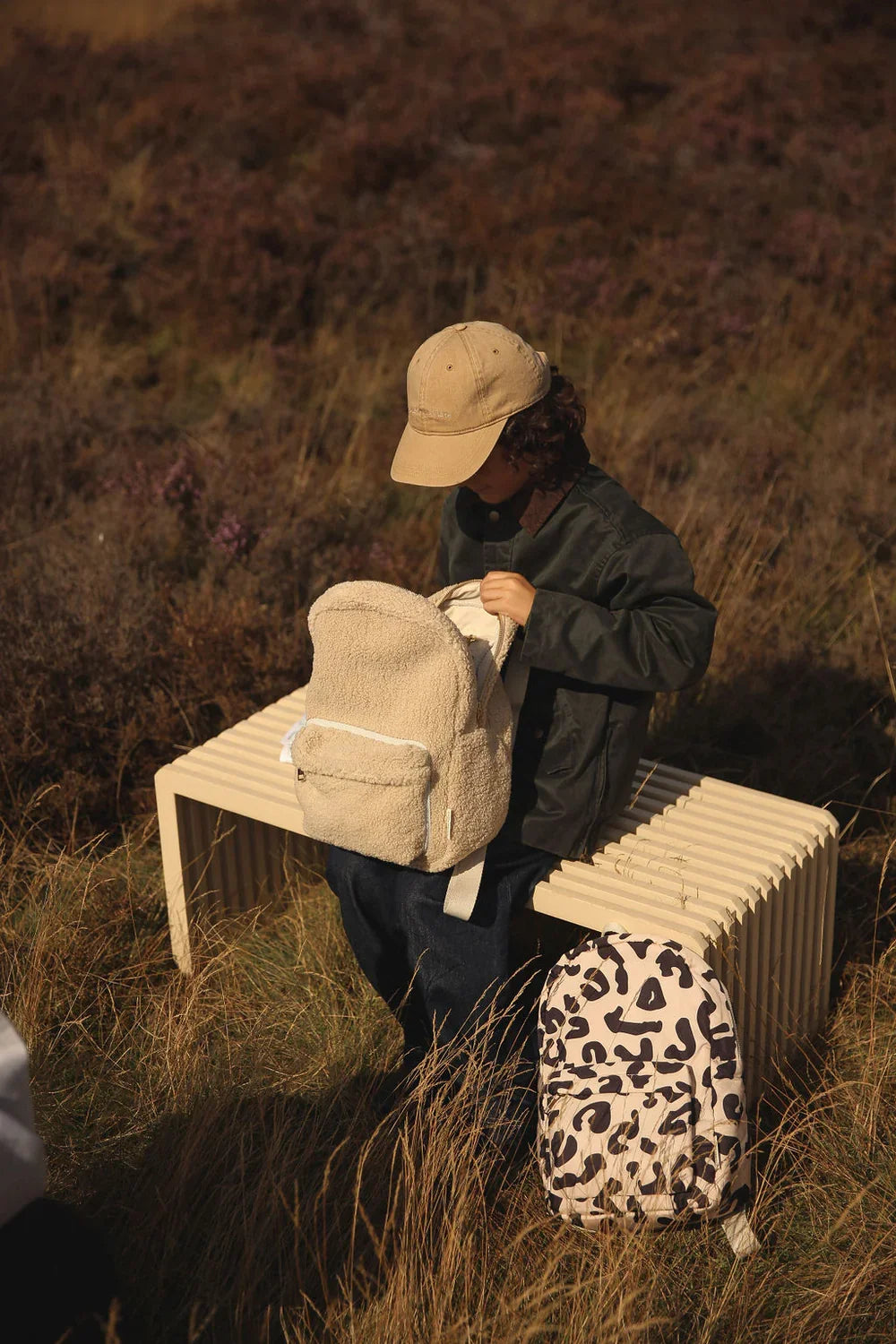 Brown Hearts Teddy Midi Backpack