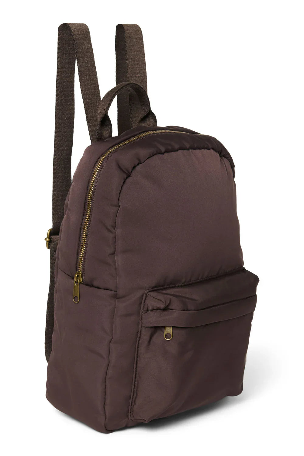 Brown Hearts Puffy Midi Backpack