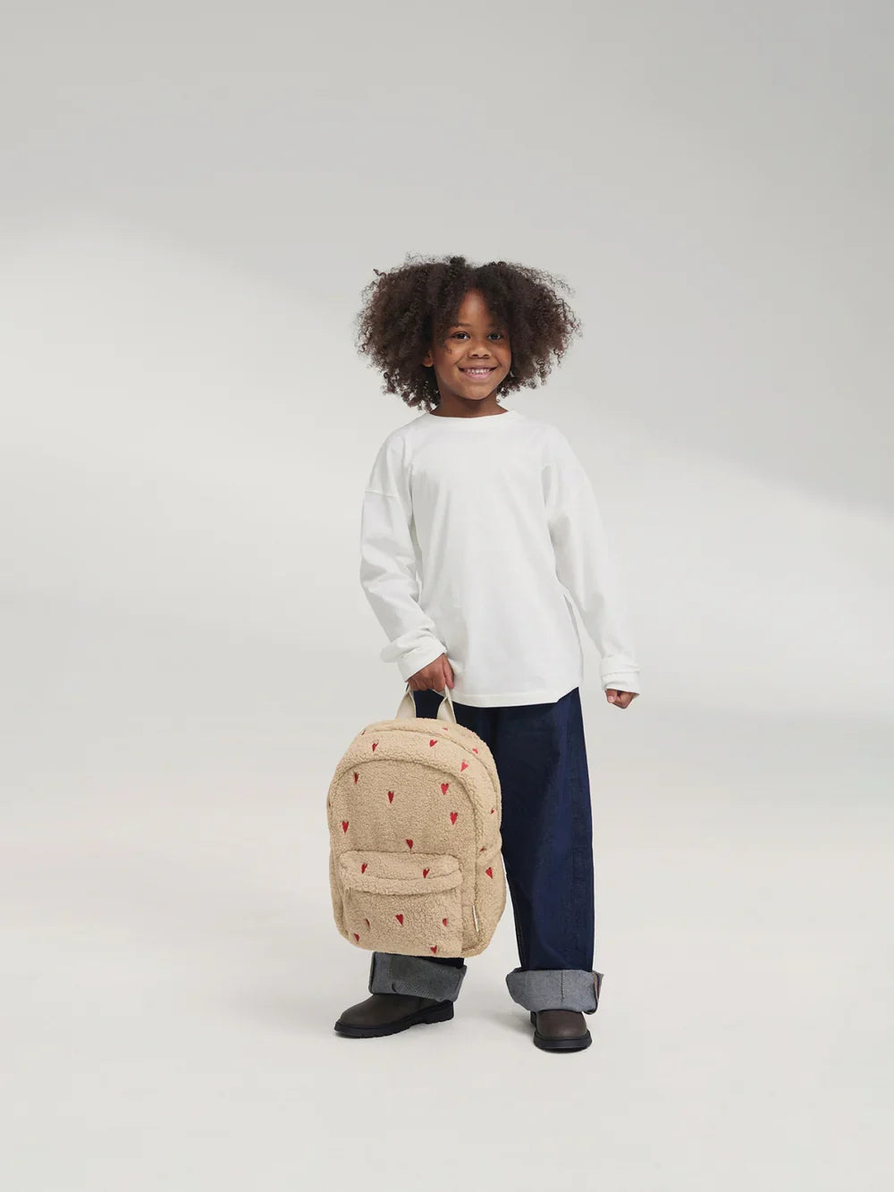 Brown Hearts Teddy Midi Backpack