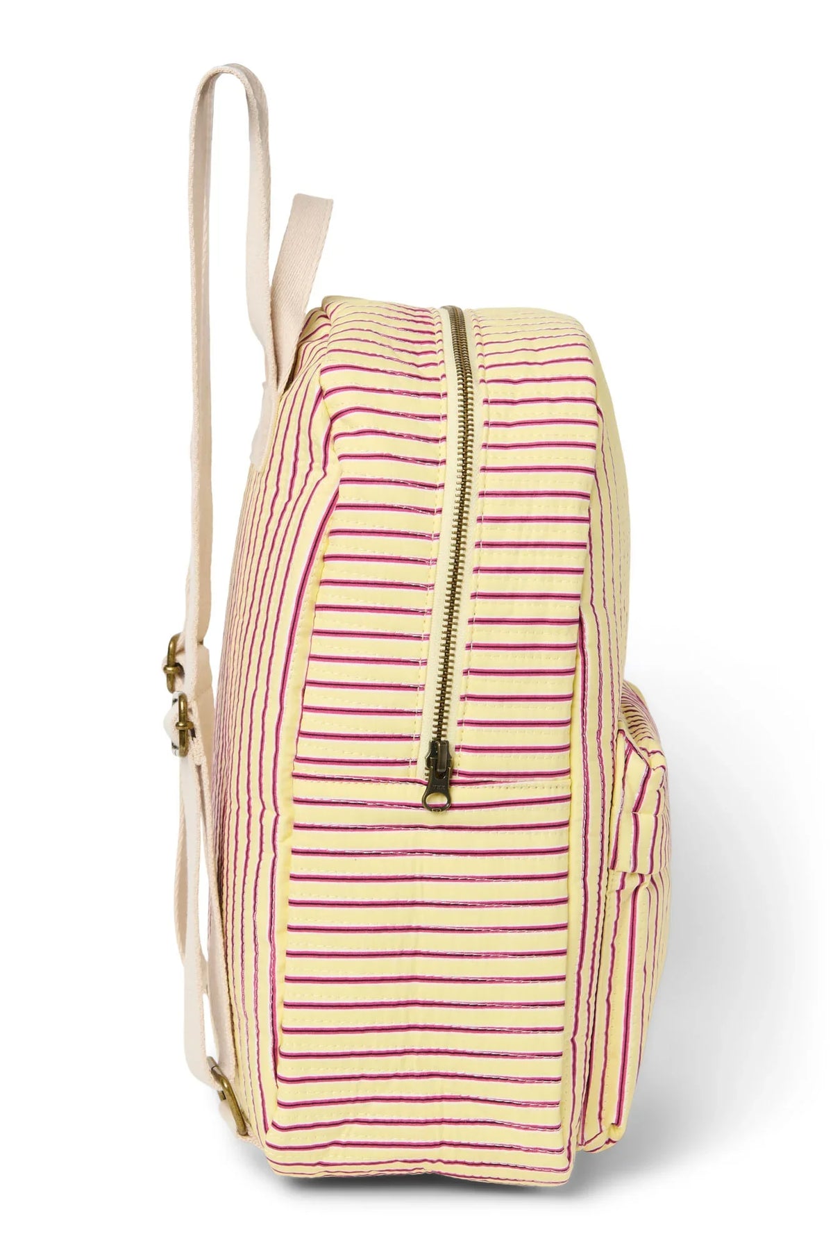 Poplin Striped Midi Backpack | Raspberry