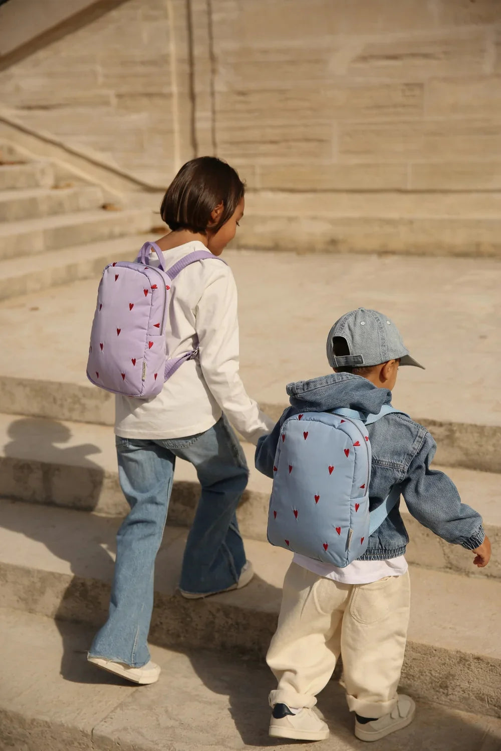 Purple Hearts Puffy Mini Backpack