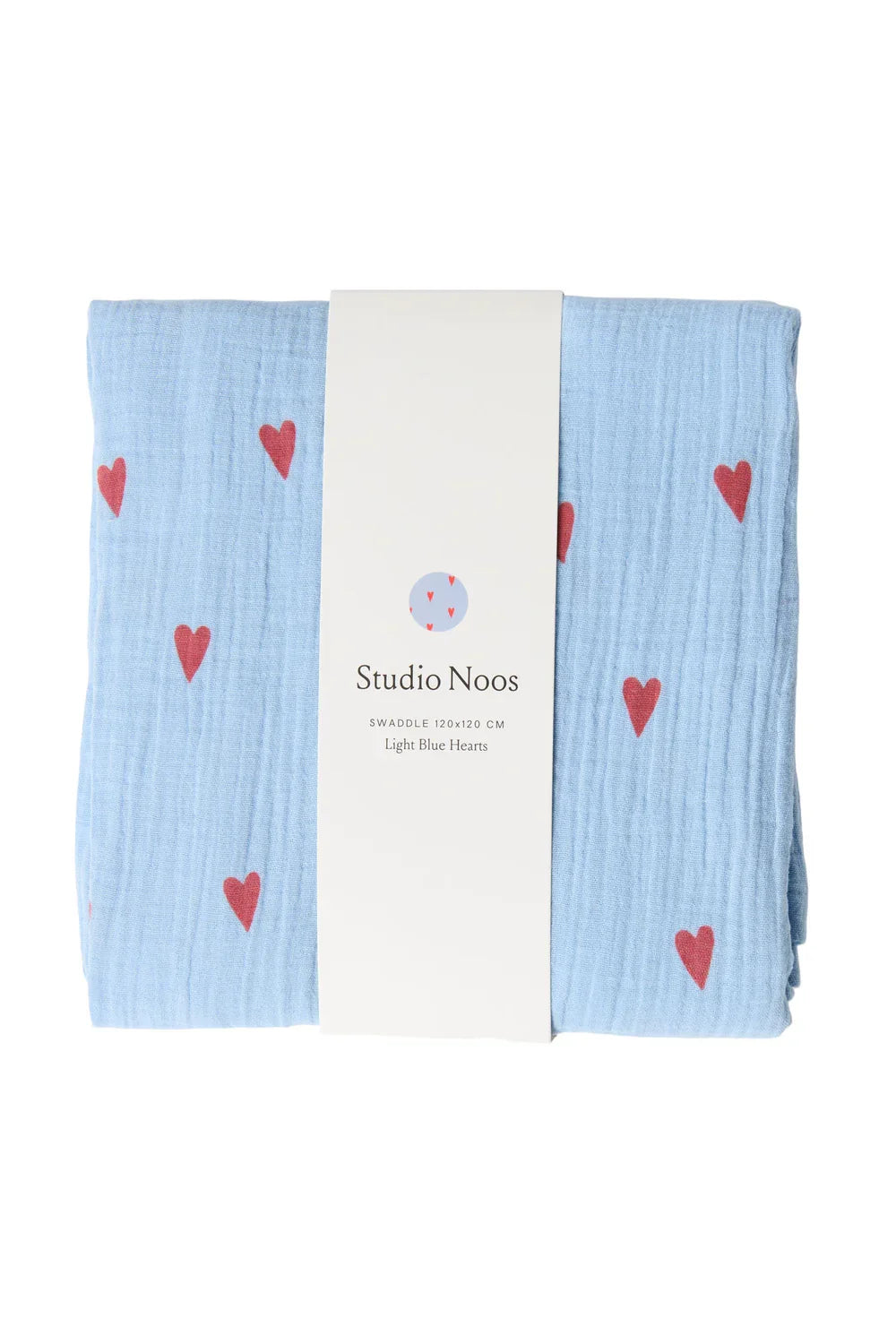 Light Blue Hearts Swaddle Print Large