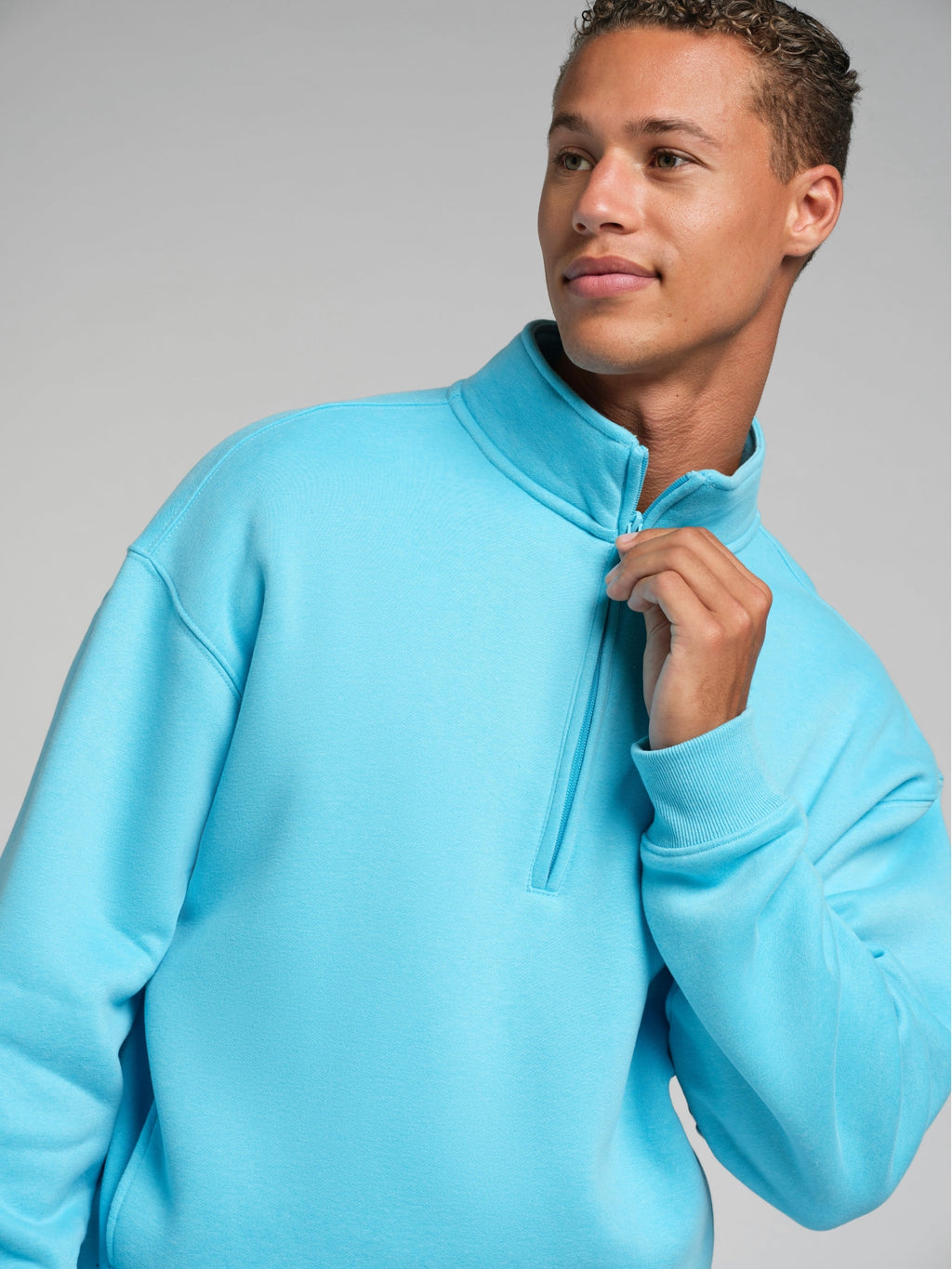 Neon Basic Quarter Zip Mock Neck