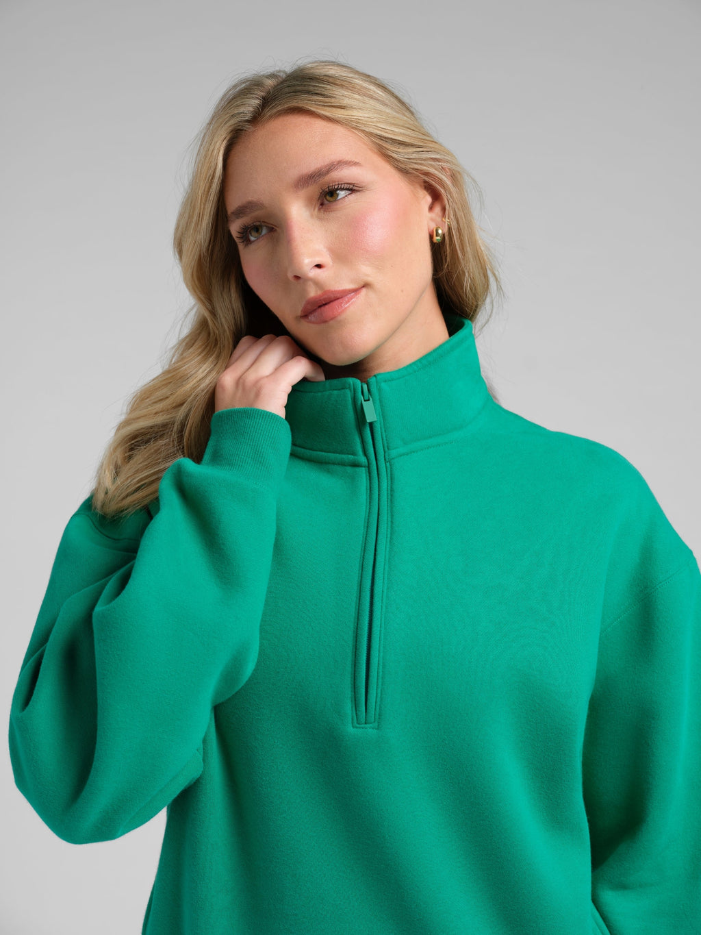 Basic Quarter Zip Mock Neck