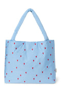 Light Blue Hearts Puffy Mom Bag