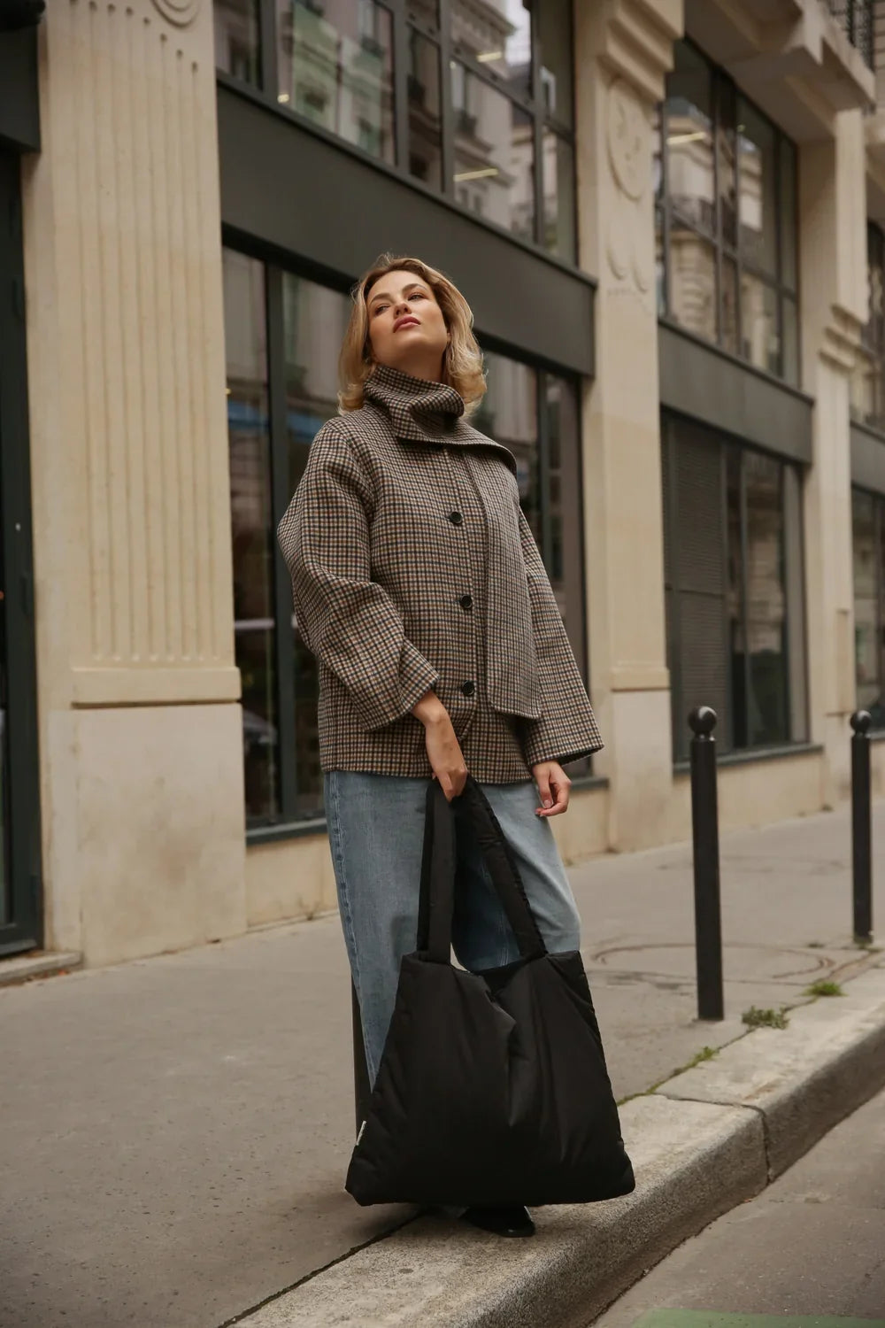 Black Puffy Mom Bag