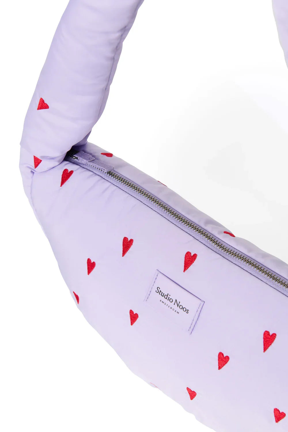 Purple Hearts Puffy Mini Cross Body Bag