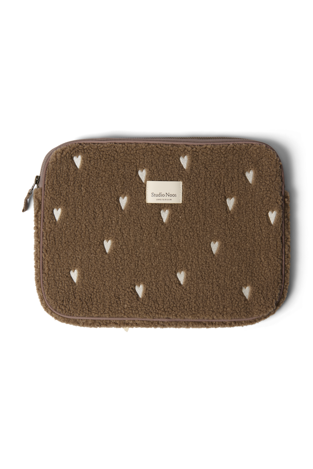 Teddy Laptop Sleeve 13 Inch | Brown Hearts