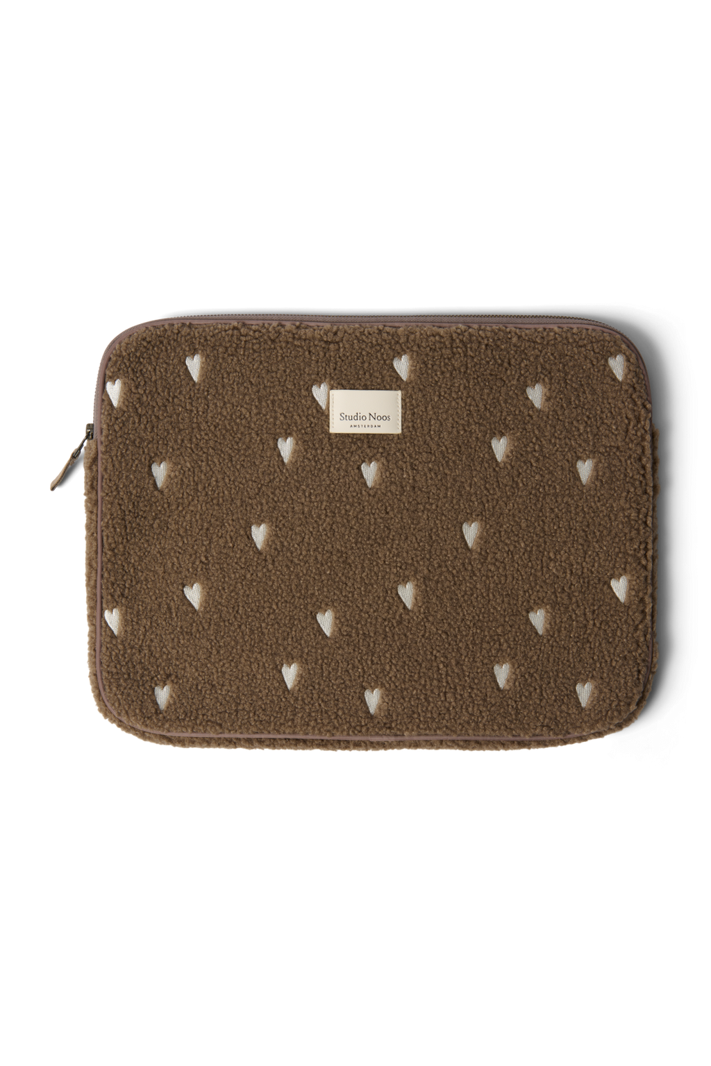 Teddy Laptop Sleeve 15 Inch | Brown Hearts
