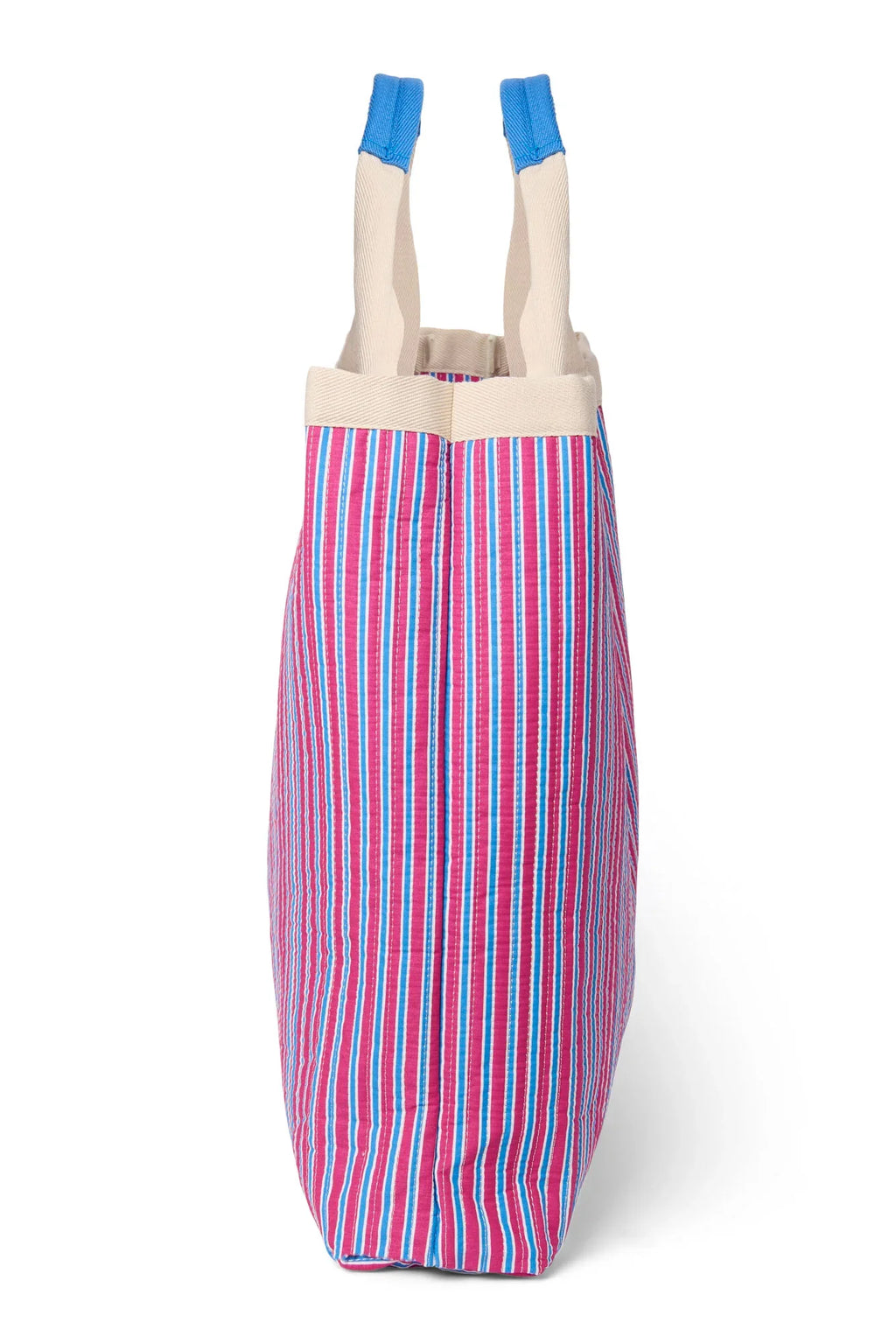 Poplin Striped Beach Bag | Raspberry