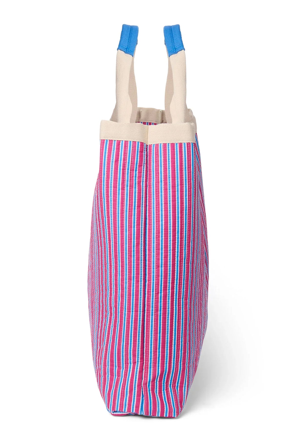 Poplin Striped Beach Bag | Raspberry