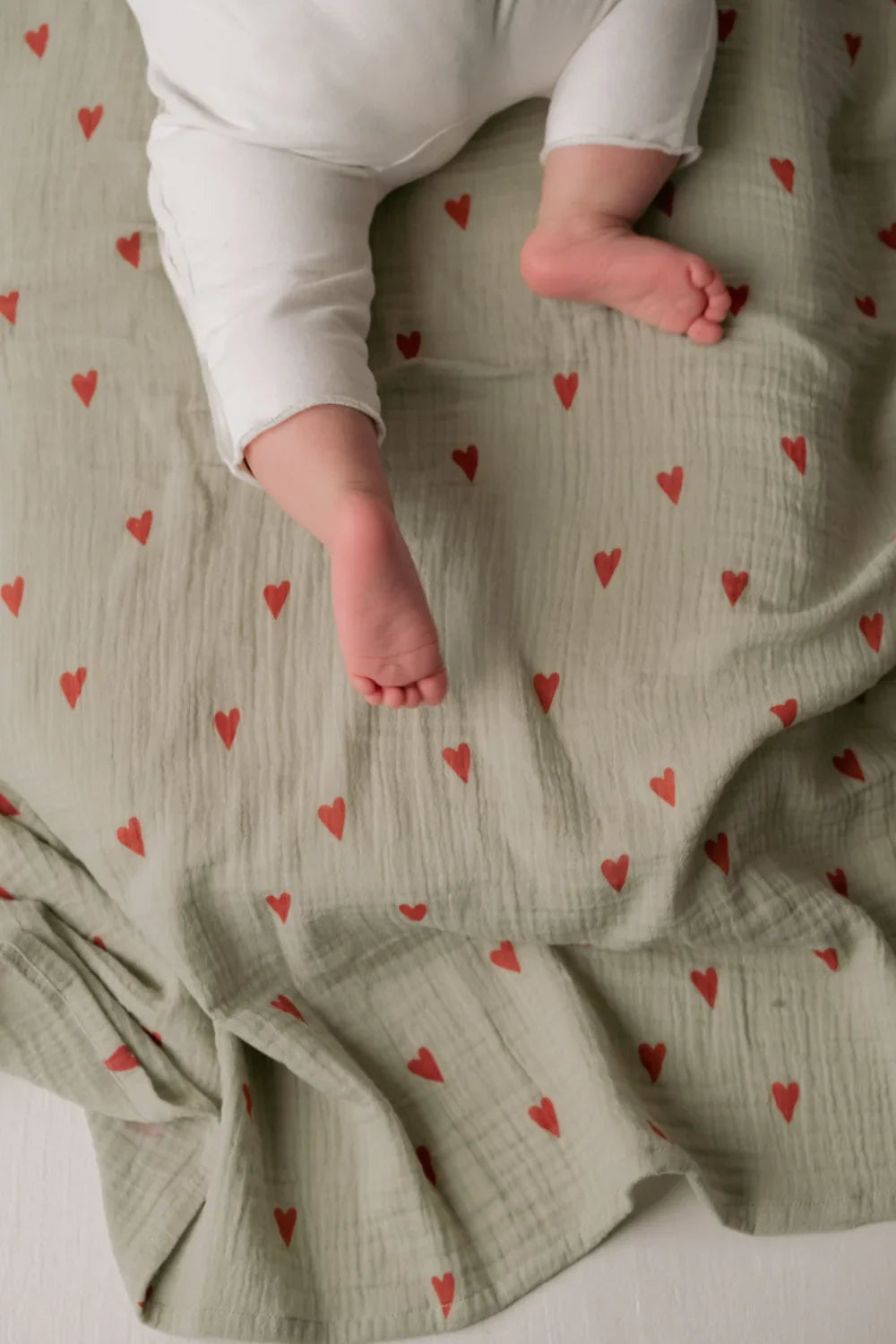 Light Blue Hearts Swaddle Print Large