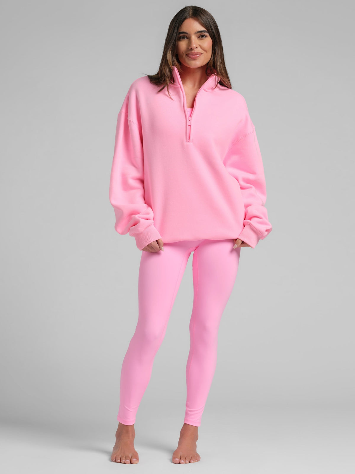 Neon Basic Quarter Zip Mock Neck