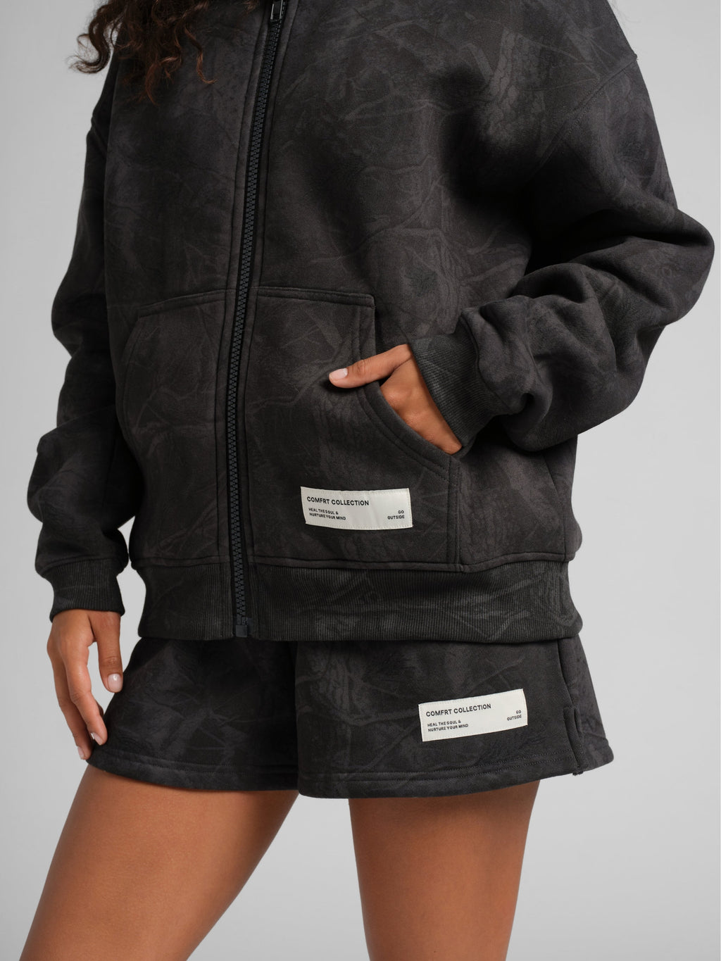 Camo Crop Zip Hoodie - Pre Order