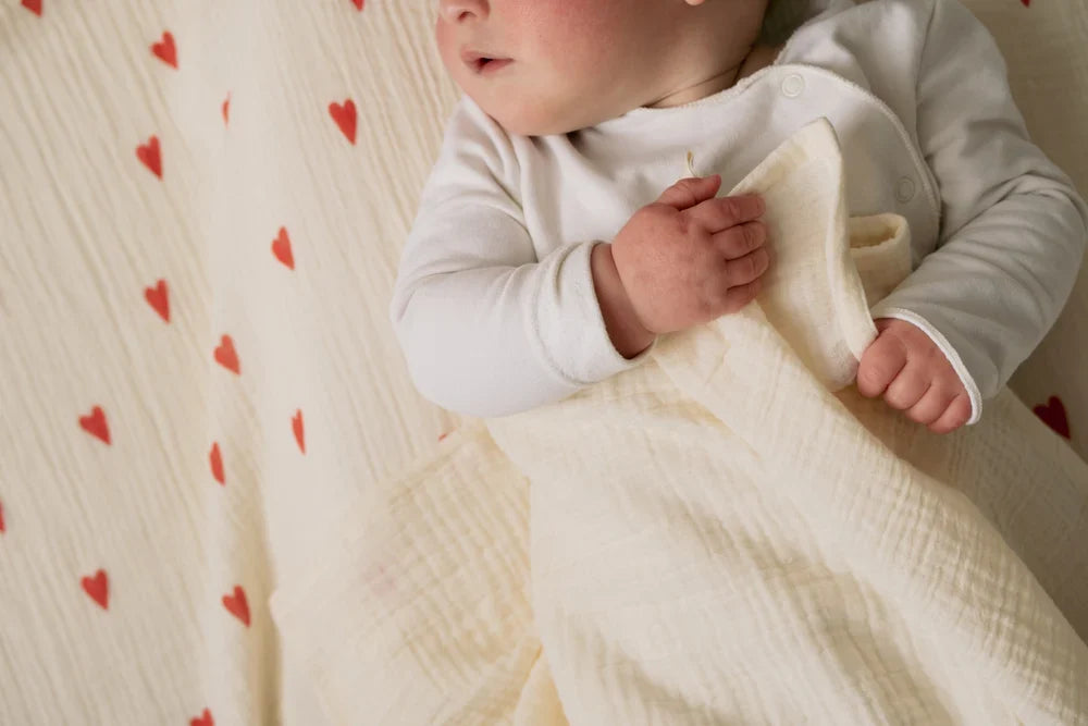 Green Hearts Swaddle Print Medium