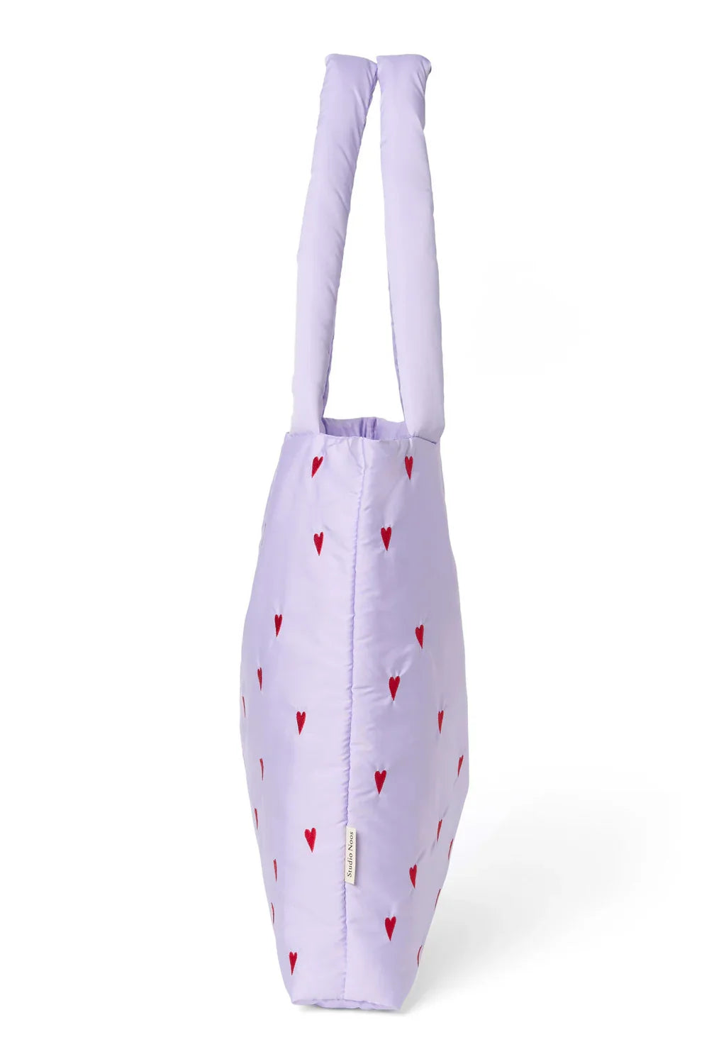 Light Blue Hearts Puffy Mom Bag