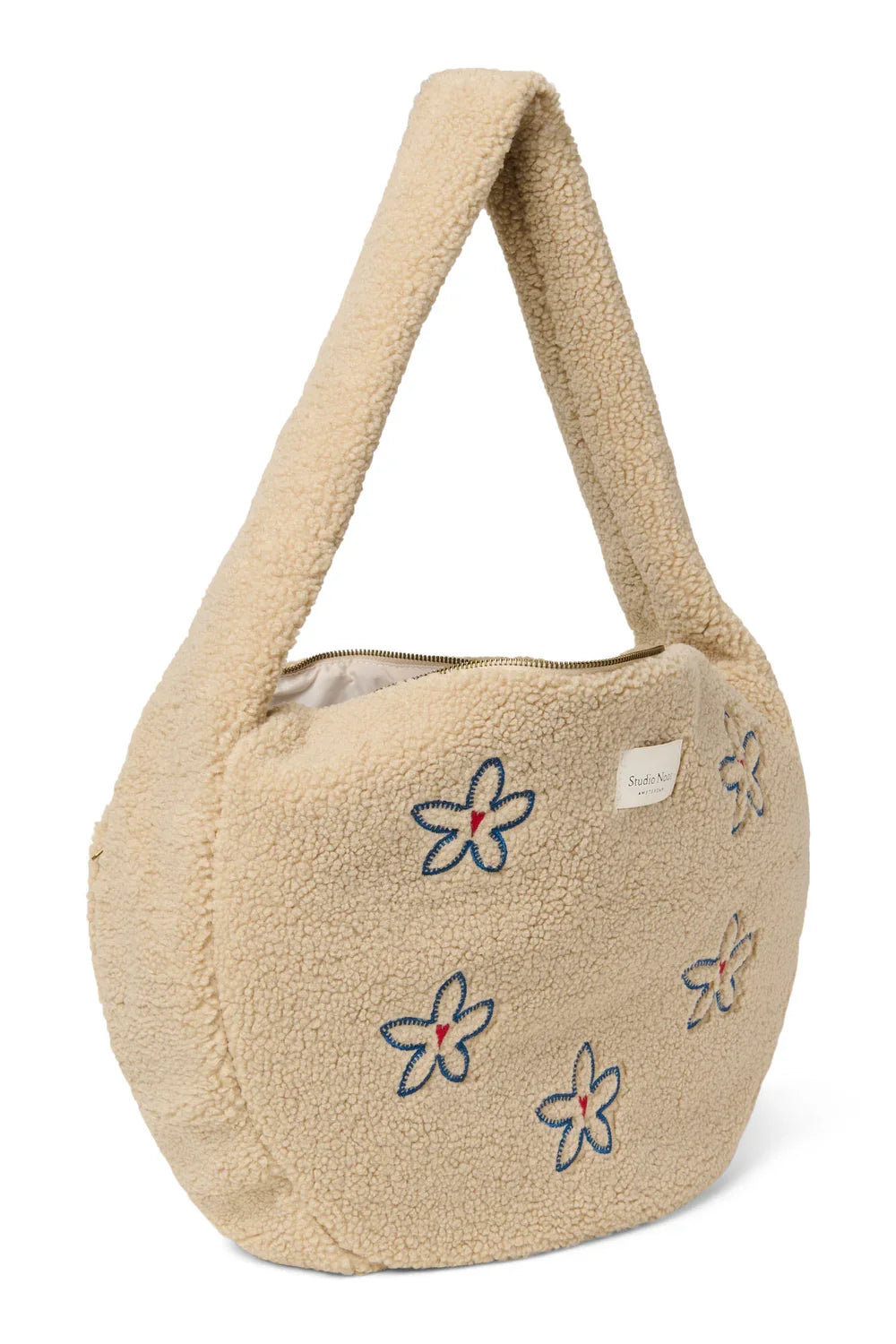 Ecru Flower Heart Teddy Cross Body Bag