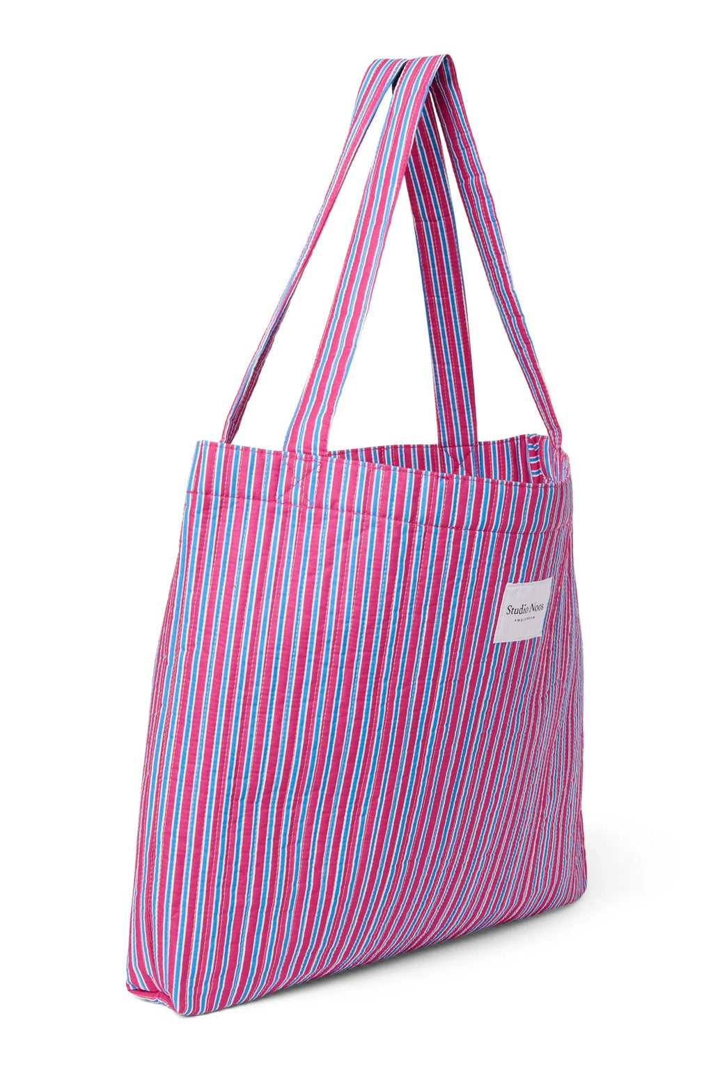 Poplin Striped Mom Bag | Raspberry