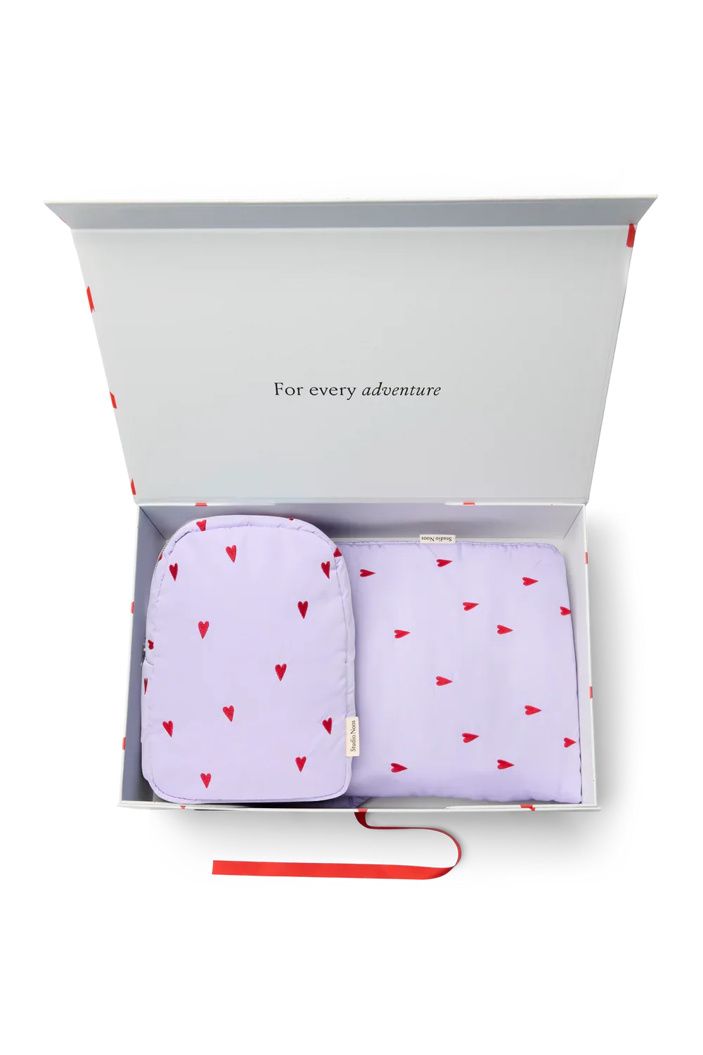 Light Blue Hearts Matching Puffy Gift Set