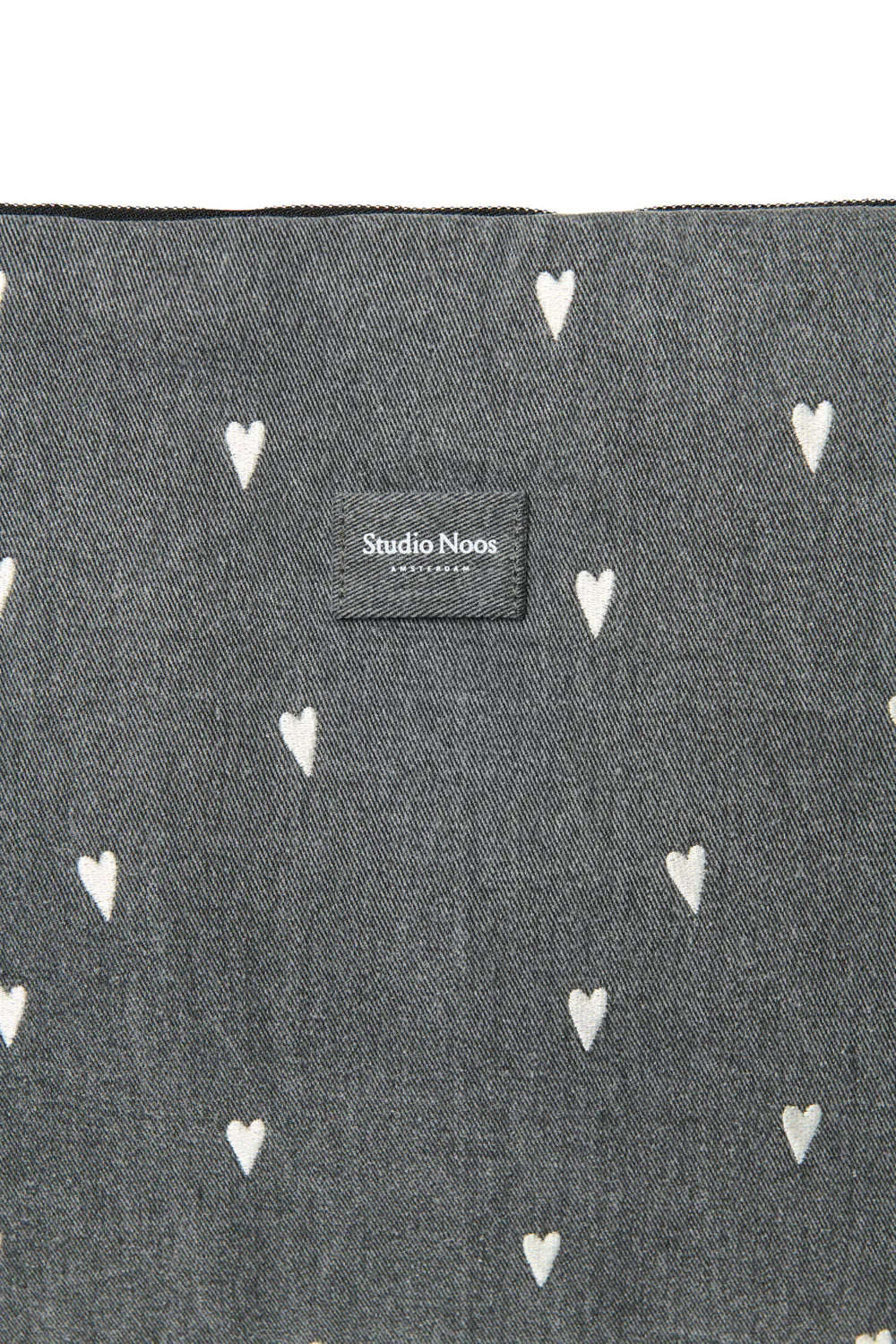 Grey Hearts Denim Diaper Bag