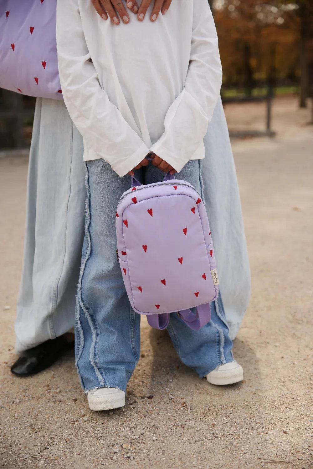 Purple Hearts Puffy Mini Backpack