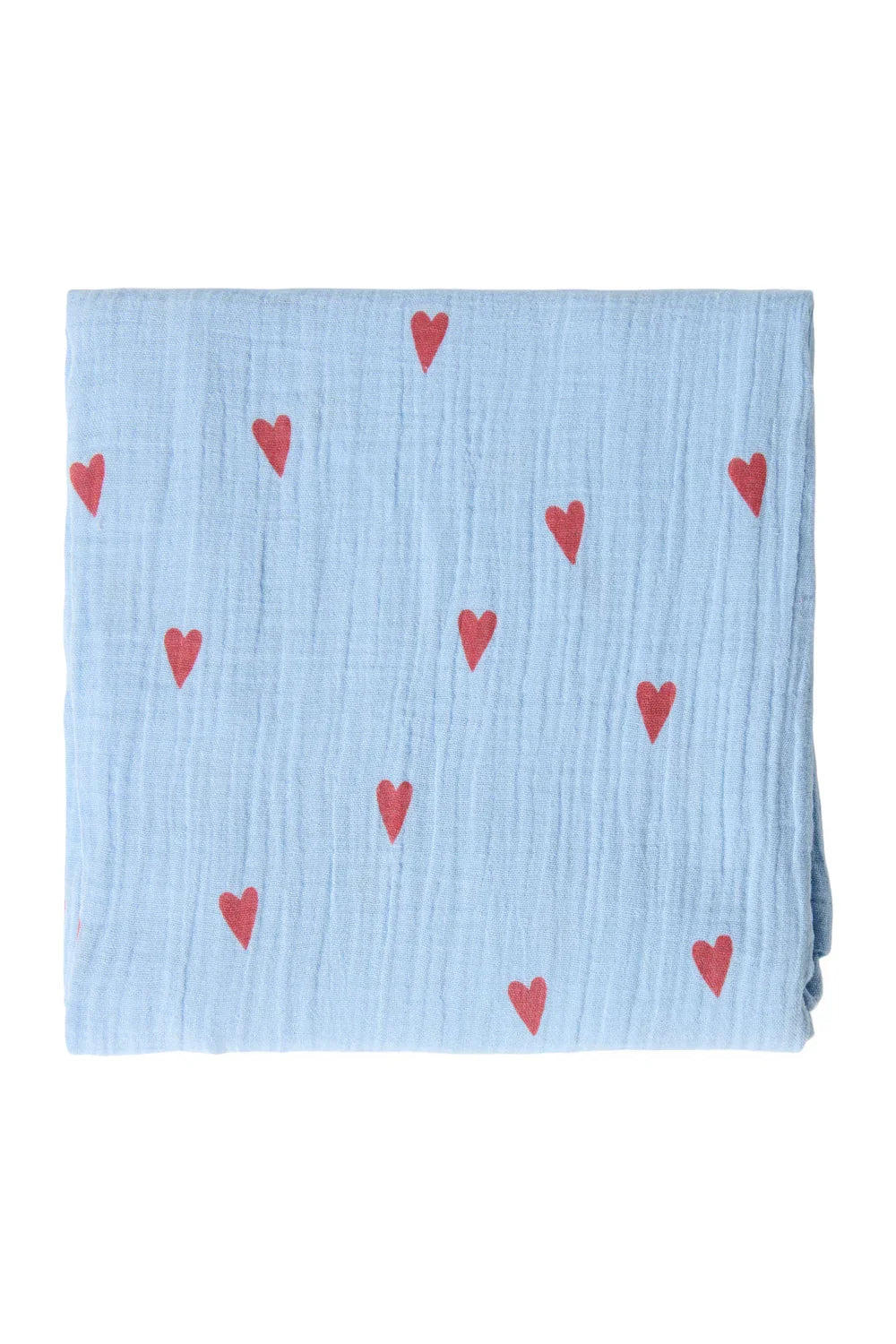 Light Blue Hearts Swaddle Print Large