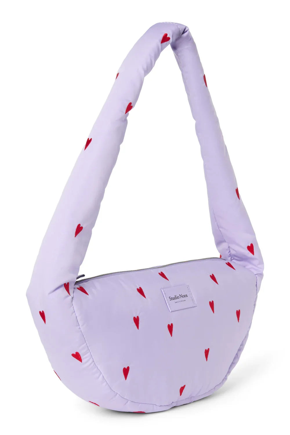 Light Blue Hearts Puffy Mini Cross Body Bag