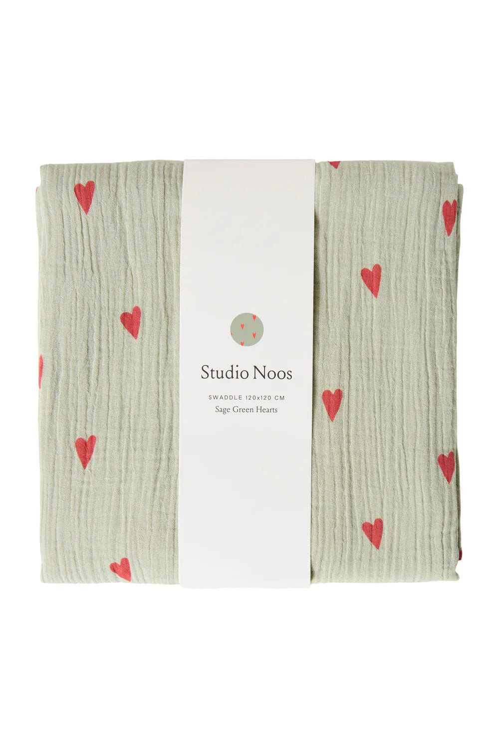 Beige Hearts Swaddle Print Large