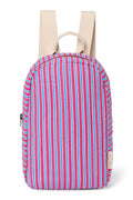 Poplin Striped Mini Backpack | Raspberry